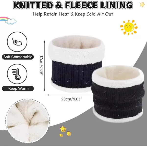 Toddler Kids Winter Hats Gloves Scarfs Beanie Mittens Neck Warmer for 0 6 12 Months 1 2 3 48 Year Old Baby Girls Boys GiftsA Black
