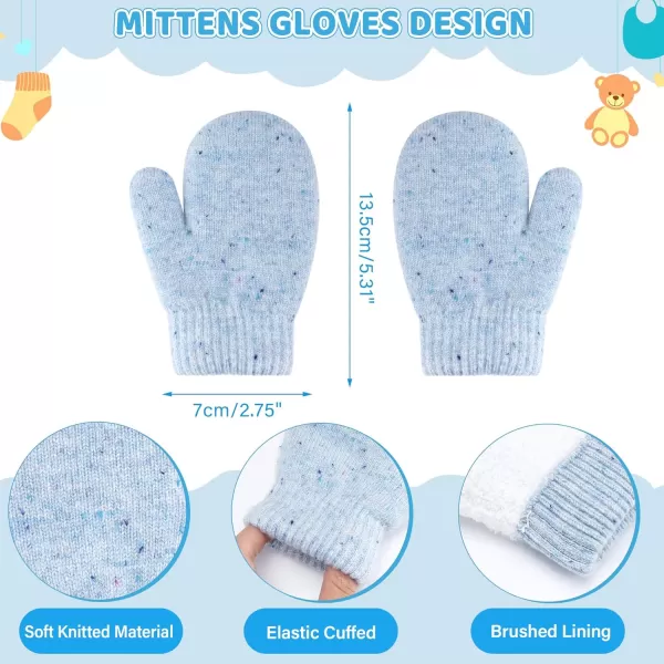 Toddler Kids Winter Hats Gloves Scarfs Beanie Mittens Neck Warmer for 0 6 12 Months 1 2 3 48 Year Old Baby Girls Boys GiftsA Blue