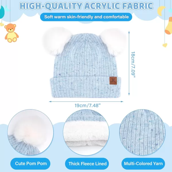 Toddler Kids Winter Hats Gloves Scarfs Beanie Mittens Neck Warmer for 0 6 12 Months 1 2 3 48 Year Old Baby Girls Boys GiftsA Blue