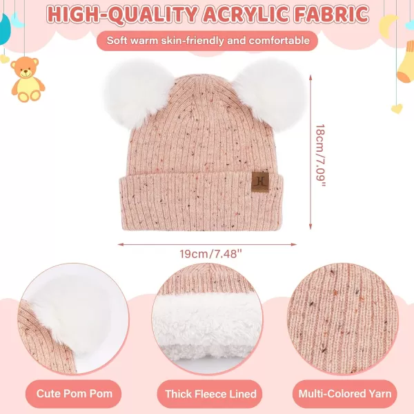 Toddler Kids Winter Hats Gloves Scarfs Beanie Mittens Neck Warmer for 0 6 12 Months 1 2 3 48 Year Old Baby Girls Boys GiftsA Pink