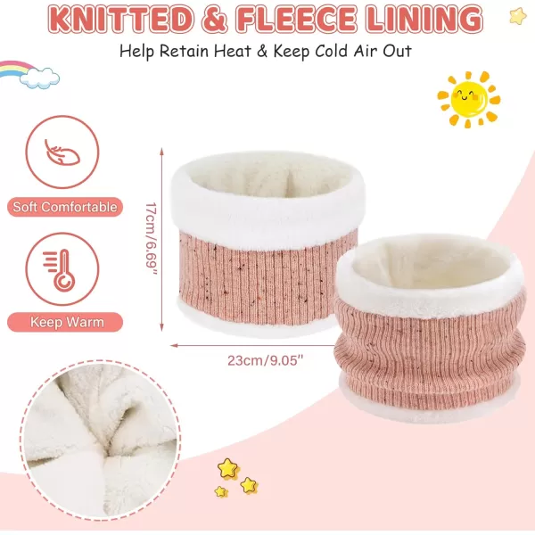 Toddler Kids Winter Hats Gloves Scarfs Beanie Mittens Neck Warmer for 0 6 12 Months 1 2 3 48 Year Old Baby Girls Boys GiftsA Pink