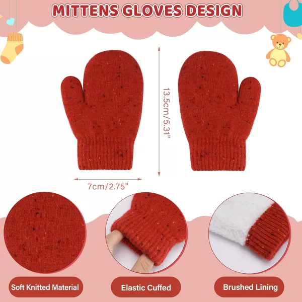 Toddler Kids Winter Hats Gloves Scarfs Beanie Mittens Neck Warmer for 0 6 12 Months 1 2 3 48 Year Old Baby Girls Boys GiftsA Red