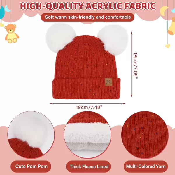 Toddler Kids Winter Hats Gloves Scarfs Beanie Mittens Neck Warmer for 0 6 12 Months 1 2 3 48 Year Old Baby Girls Boys GiftsA Red