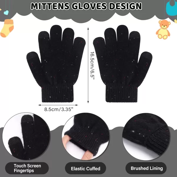 Toddler Kids Winter Hats Gloves Scarfs Beanie Mittens Neck Warmer for 0 6 12 Months 1 2 3 48 Year Old Baby Girls Boys GiftsB Black