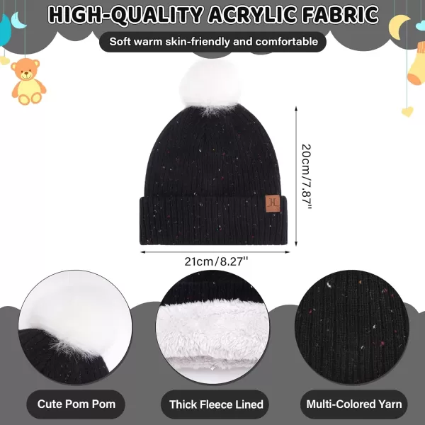 Toddler Kids Winter Hats Gloves Scarfs Beanie Mittens Neck Warmer for 0 6 12 Months 1 2 3 48 Year Old Baby Girls Boys GiftsB Black