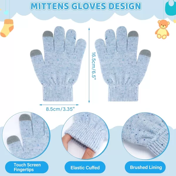Toddler Kids Winter Hats Gloves Scarfs Beanie Mittens Neck Warmer for 0 6 12 Months 1 2 3 48 Year Old Baby Girls Boys GiftsB Blue