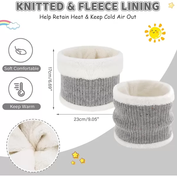 Toddler Kids Winter Hats Gloves Scarfs Beanie Mittens Neck Warmer for 0 6 12 Months 1 2 3 48 Year Old Baby Girls Boys GiftsB Grey