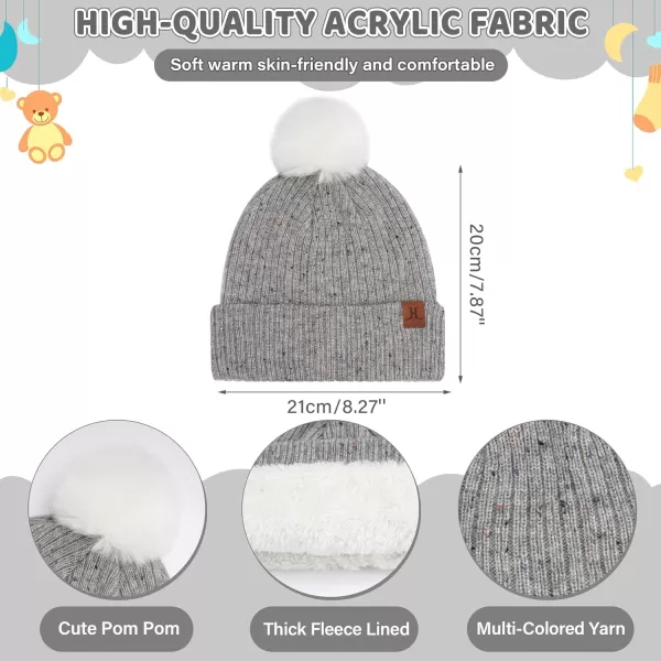 Toddler Kids Winter Hats Gloves Scarfs Beanie Mittens Neck Warmer for 0 6 12 Months 1 2 3 48 Year Old Baby Girls Boys GiftsB Grey