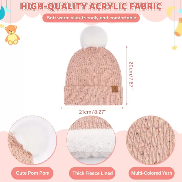 Toddler Kids Winter Hats Gloves Scarfs Beanie Mittens Neck Warmer for 0 6 12 Months 1 2 3 48 Year Old Baby Girls Boys GiftsB Pink