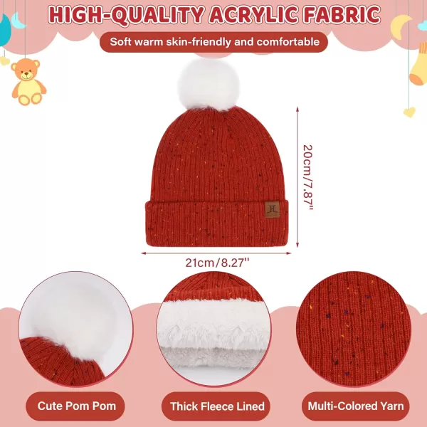 Toddler Kids Winter Hats Gloves Scarfs Beanie Mittens Neck Warmer for 0 6 12 Months 1 2 3 48 Year Old Baby Girls Boys GiftsB Red