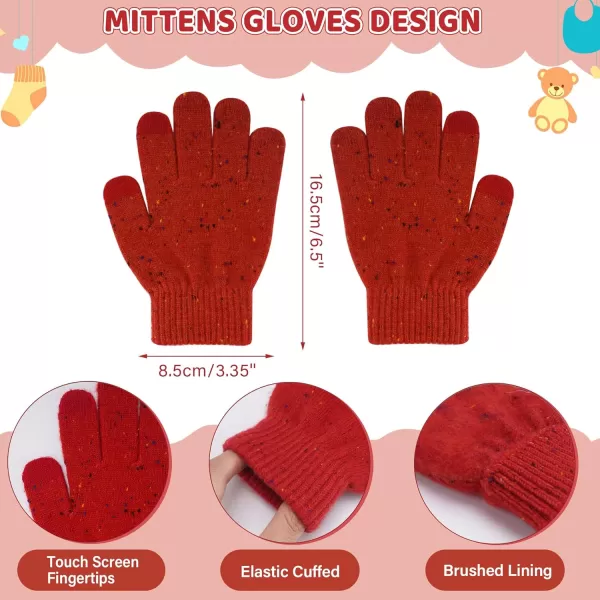 Toddler Kids Winter Hats Gloves Scarfs Beanie Mittens Neck Warmer for 0 6 12 Months 1 2 3 48 Year Old Baby Girls Boys GiftsB Red