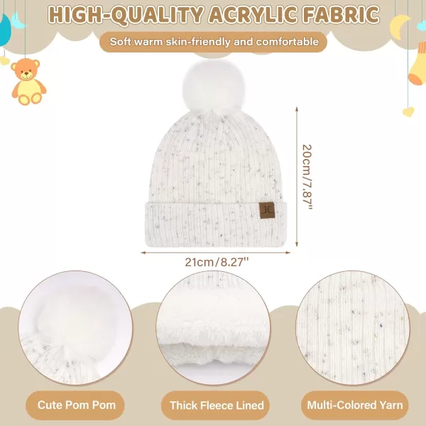 Toddler Kids Winter Hats Gloves Scarfs Beanie Mittens Neck Warmer for 0 6 12 Months 1 2 3 48 Year Old Baby Girls Boys GiftsB White