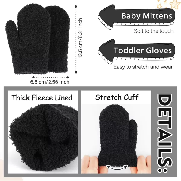 Toddler Kids Winter Hats Mittens Gloves Scarf Warm Ear Flaps Baby Beanie for 06 12 Months 1 2 3 4 Year Old Girls Boys GiftsBlack