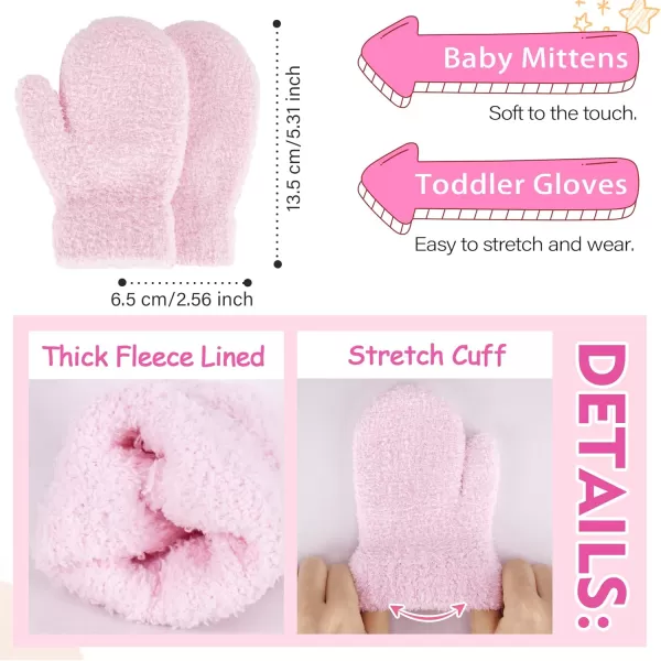 Toddler Kids Winter Hats Mittens Gloves Scarf Warm Ear Flaps Baby Beanie for 06 12 Months 1 2 3 4 Year Old Girls Boys GiftsPink