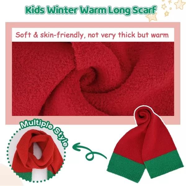 Toddler Kids Winter Hats Mittens Gloves Scarf Warm Ear Flaps Baby Beanie for 06 12 Months 1 2 3 4 Year Old Girls Boys GiftsRed  Green