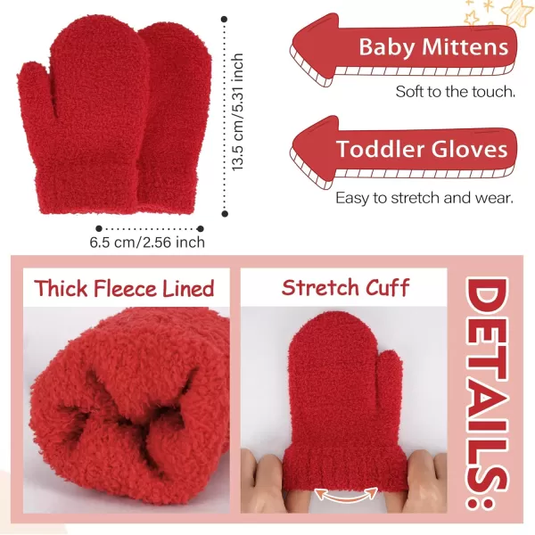 Toddler Kids Winter Hats Mittens Gloves Scarf Warm Ear Flaps Baby Beanie for 06 12 Months 1 2 3 4 Year Old Girls Boys GiftsRed