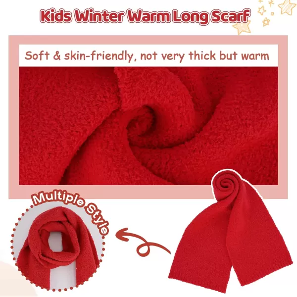 Toddler Kids Winter Hats Mittens Gloves Scarf Warm Ear Flaps Baby Beanie for 06 12 Months 1 2 3 4 Year Old Girls Boys GiftsRed