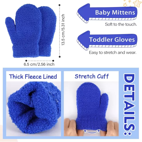 Toddler Kids Winter Hats Mittens Gloves Scarf Warm Ear Flaps Baby Beanie for 06 12 Months 1 2 3 4 Year Old Girls Boys GiftsRoyal Blue