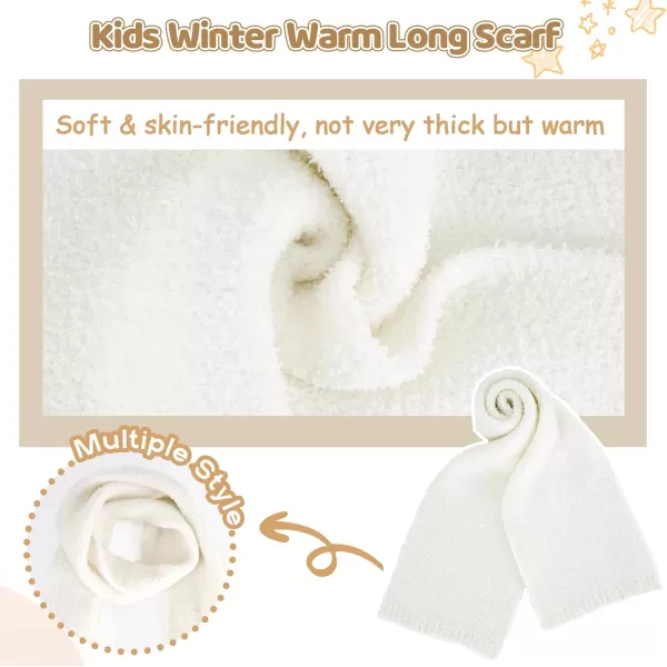 Toddler Kids Winter Hats Mittens Gloves Scarf Warm Ear Flaps Baby Beanie for 06 12 Months 1 2 3 4 Year Old Girls Boys GiftsWhite