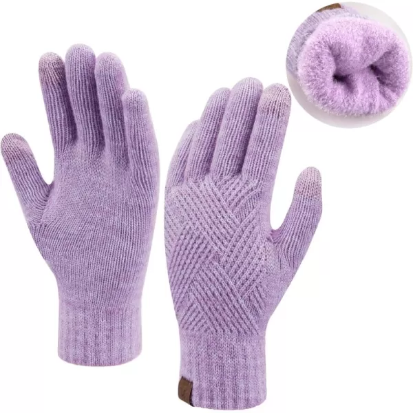 FZ FANTASTIC ZONE Women Winter Warm Knit Touchscreen Gloves Cold Weather with Thermal Fleece LinedPurple
