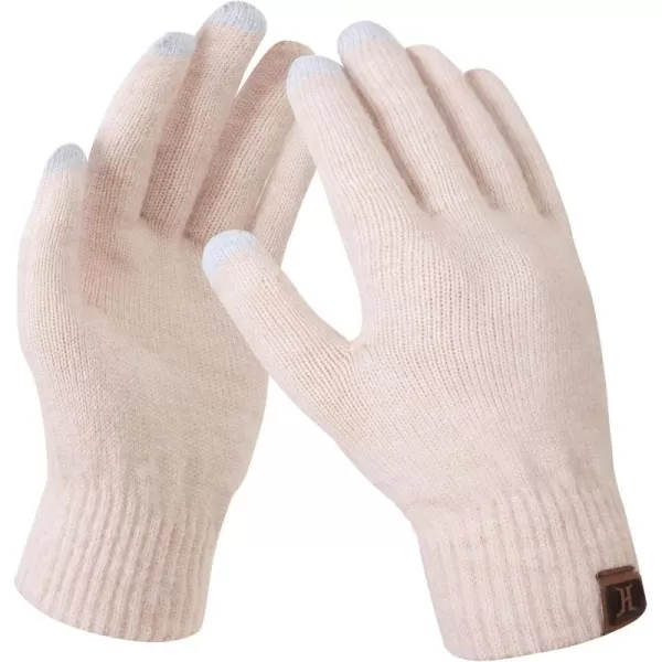 FZ FANTASTIC ZONE Womens Winter Touchscreen Wool Magic Gloves Warm Knit Fleece Lined for WomenBeige