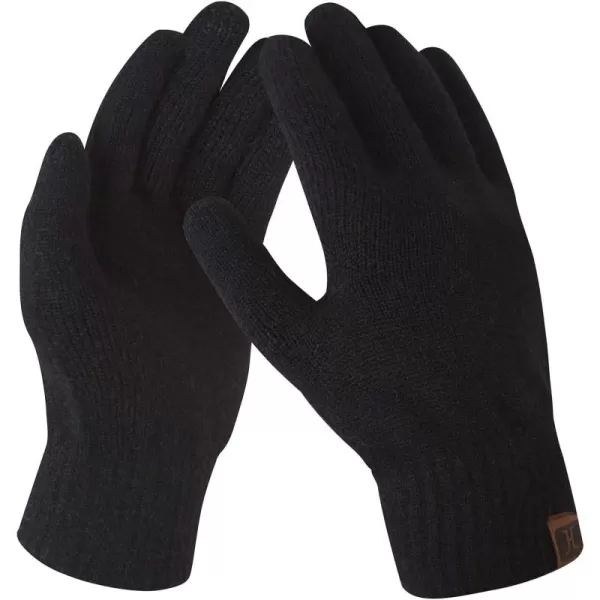 FZ FANTASTIC ZONE Womens Winter Touchscreen Wool Magic Gloves Warm Knit Fleece Lined for WomenBlack