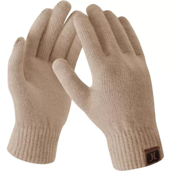 FZ FANTASTIC ZONE Womens Winter Touchscreen Wool Magic Gloves Warm Knit Fleece Lined for WomenKhaki