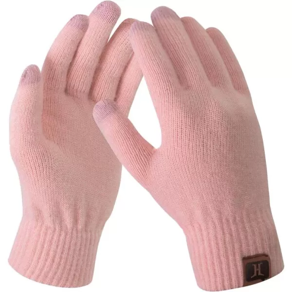 FZ FANTASTIC ZONE Womens Winter Touchscreen Wool Magic Gloves Warm Knit Fleece Lined for WomenPink2