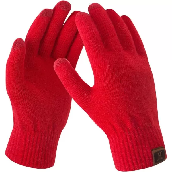 FZ FANTASTIC ZONE Womens Winter Touchscreen Wool Magic Gloves Warm Knit Fleece Lined for WomenRed
