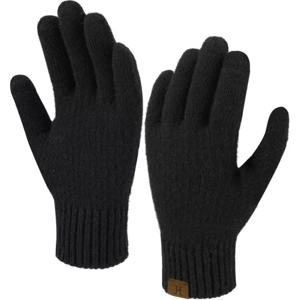 FZ FANTASTIC ZONE Womens Winter Warm Touchscreen Gloves Thermal Knit Cold Weather Gloves for WomenBlack