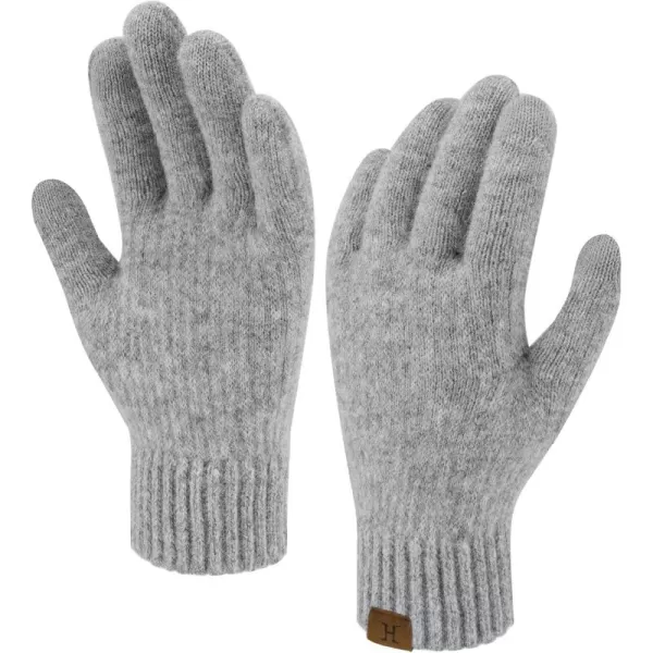 FZ FANTASTIC ZONE Womens Winter Warm Touchscreen Gloves Thermal Knit Cold Weather Gloves for WomenLight Grey