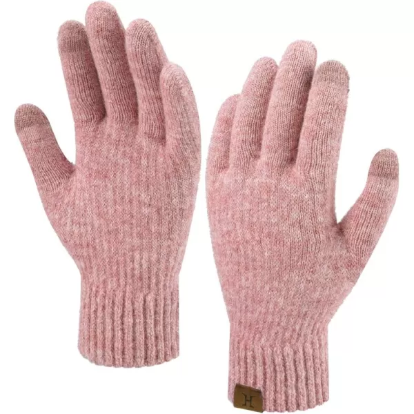 FZ FANTASTIC ZONE Womens Winter Warm Touchscreen Gloves Thermal Knit Cold Weather Gloves for WomenPink