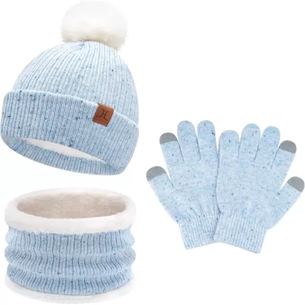 Toddler Kids Winter Hats Gloves Scarfs Beanie Mittens Neck Warmer for 0 6 12 Months 1 2 3 48 Year Old Baby Girls Boys GiftsB Blue
