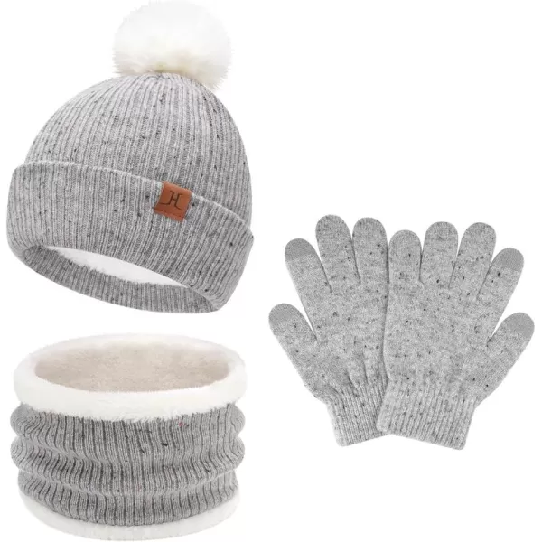 Toddler Kids Winter Hats Gloves Scarfs Beanie Mittens Neck Warmer for 0 6 12 Months 1 2 3 48 Year Old Baby Girls Boys GiftsB Grey