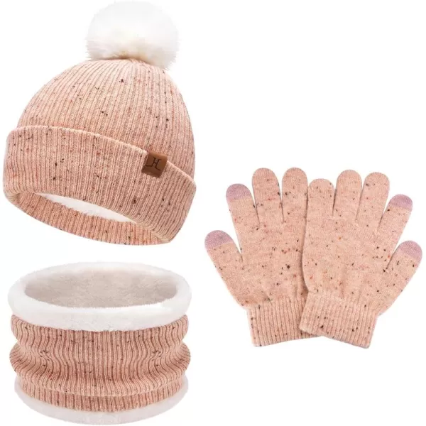 Toddler Kids Winter Hats Gloves Scarfs Beanie Mittens Neck Warmer for 0 6 12 Months 1 2 3 48 Year Old Baby Girls Boys GiftsB Pink