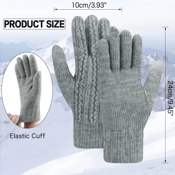 FZ FANTASTIC ZONE Womens Winter Warm Thermal Touchscreen Knit Gloves Fleece Lined Cold WeatherDark Grey