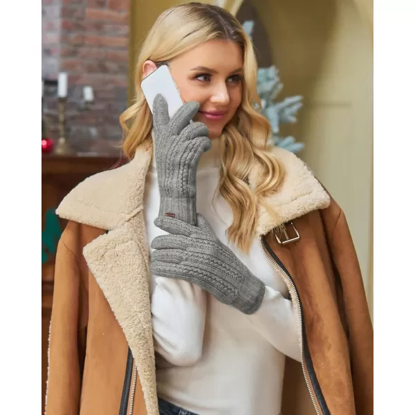 FZ FANTASTIC ZONE Womens Winter Warm Thermal Touchscreen Knit Gloves Fleece Lined Cold WeatherDark Grey