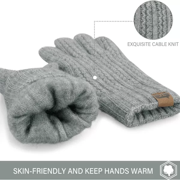 FZ FANTASTIC ZONE Womens Winter Warm Thermal Touchscreen Knit Gloves Fleece Lined Cold WeatherDark Grey