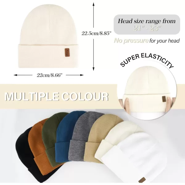 Womens Winter Warm Satin Lined Knit Beanie Hat Slouchy Skull Caps Silk Lining Ski Hats for Women MenBeige