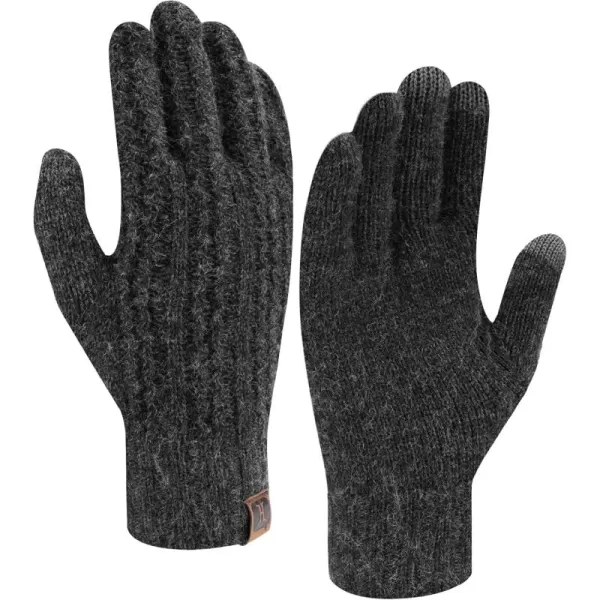 FZ FANTASTIC ZONE Womens Winter Warm Thermal Touchscreen Knit Gloves Fleece Lined Cold WeatherBlack