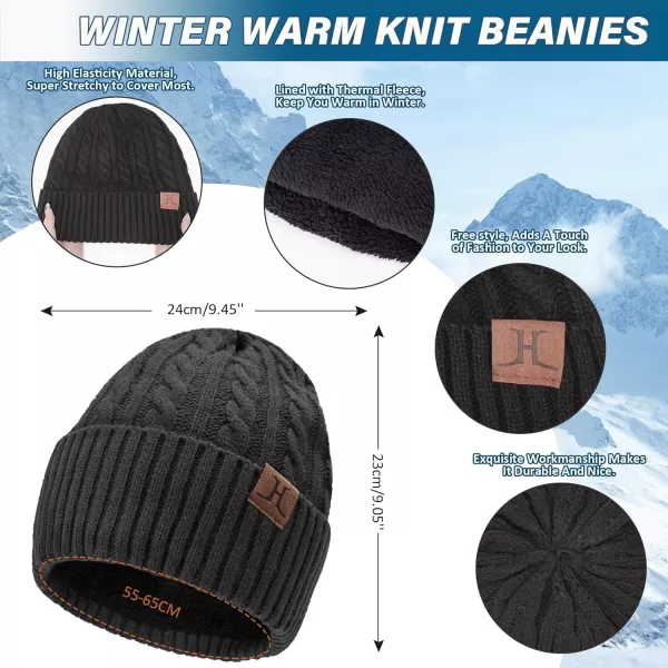 Mens Womens Winter Beanie Hats Touchscreen Gloves Neck Scarf Warmer Set Knit Skull Cap with Fleece Lined Gifts for Men WomenGrey