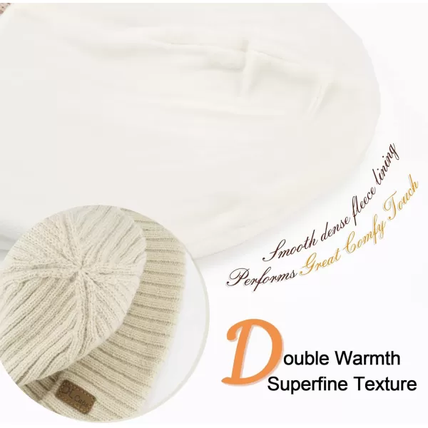 FZ FANTASTIC ZONE Mens Winter Warm Beanie Hats Knitted Slouchy Skull Caps with Fleece Lined for Women Men Cold WeatherBeige