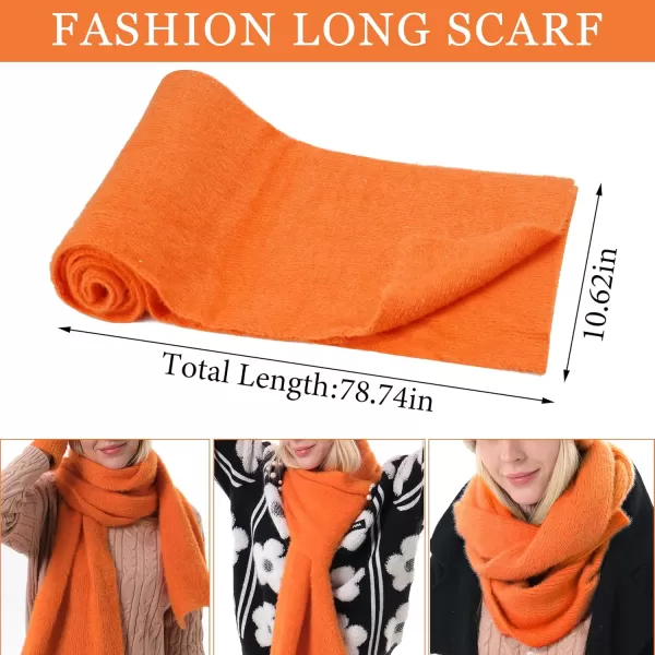 FZ FANTASTIC ZONE Womens Winter Warm Knit Beanie Hats and Touchscreen Gloves Long Scarf Sets with Sequins Thick Fleece LinedOrange