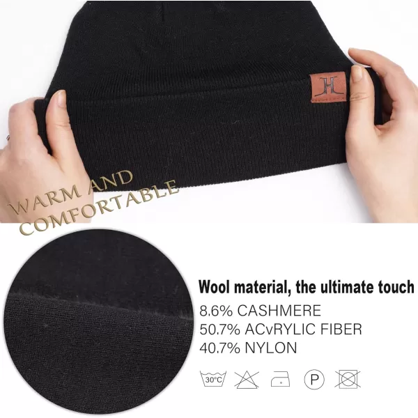 Mens Womens Winter Warm Beanie Hats Long Neck Scarf Touchscreen Gloves Set Knit Skull Caps Scarves Gifts for Women MenBlack