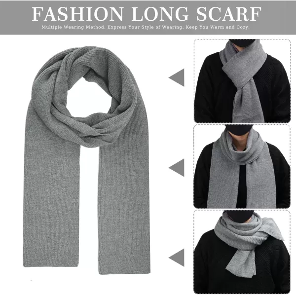 Mens Womens Winter Warm Beanie Hats Long Neck Scarf Touchscreen Gloves Set Knit Skull Caps Scarves Gifts for Women MenGrey