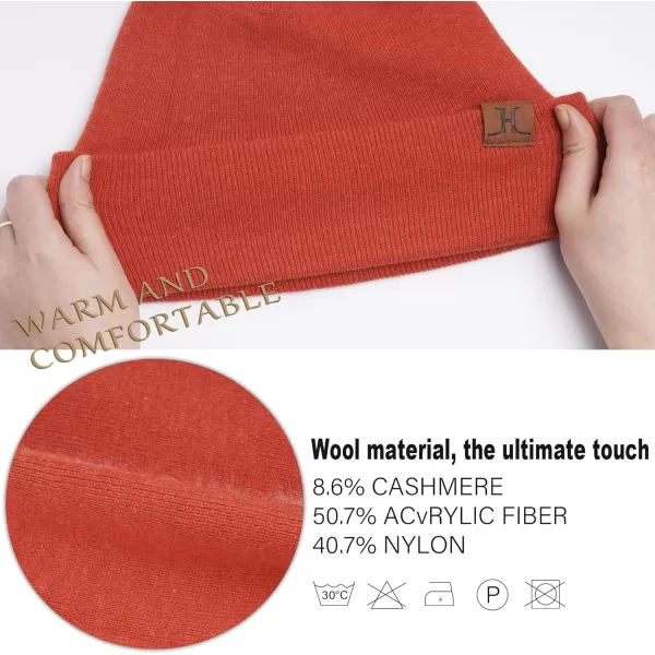 Mens Womens Winter Warm Beanie Hats Long Neck Scarf Touchscreen Gloves Set Knit Skull Caps Scarves Gifts for Women MenOrange