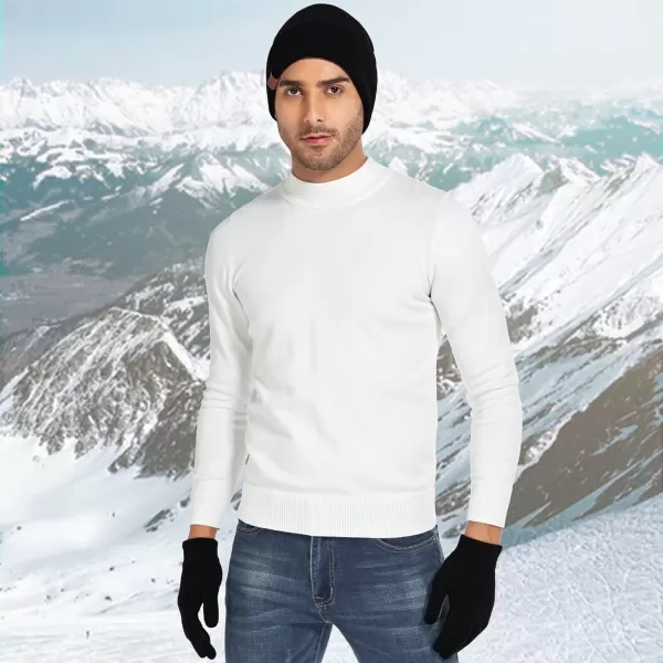 Winter Warm Beanie Hat Touchscreen Gloves Set Soft Skull Cap Gloves Set for Men and Women with Warm Knit Fleece LinedBlack