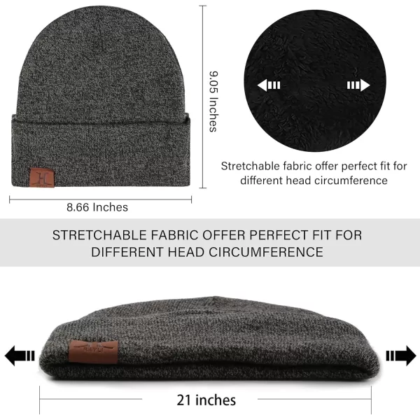 Winter Warm Beanie Hat Touchscreen Gloves Set Soft Skull Cap Gloves Set for Men and Women with Warm Knit Fleece LinedMedium Grey
