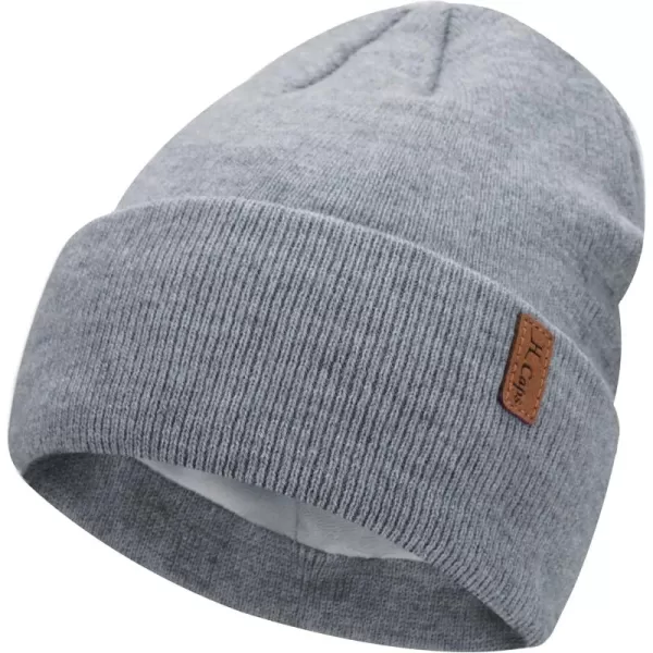 FZ FANTASTIC ZONE Womens Mens Winter Warm Beanie Hats Knit Slouchy Cuffed Skull Cap with Fleece Lined for Women MenDark Grey