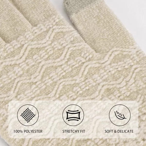 imageFZ FANTASTIC ZONE Winter Gloves for Women Cold Weather with Touch Screen Chenille Knit Thermal Warm Gloves GiftsApricot